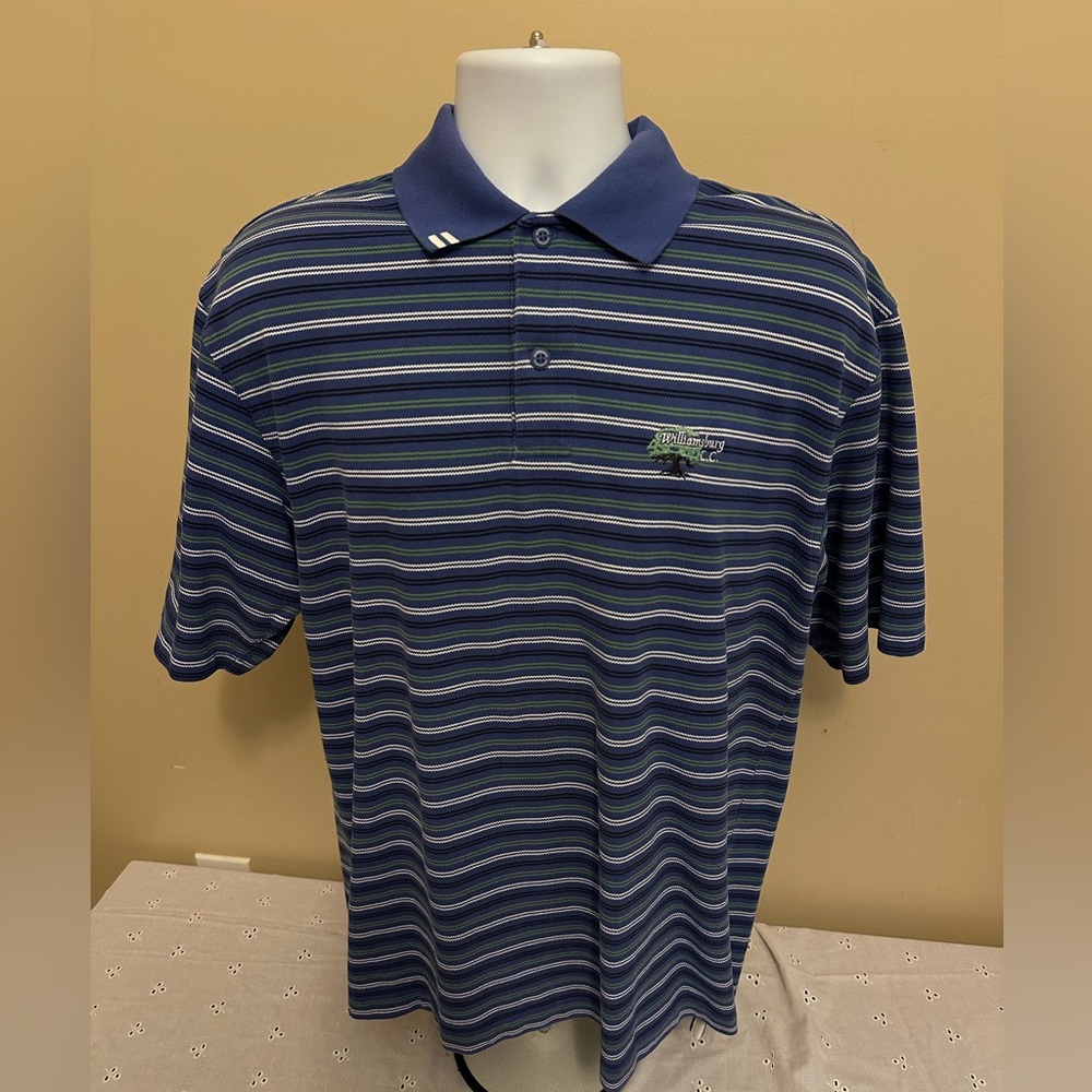 Ashworth EZ-Tech 100% Cotton With Williamsburg GC  Logo Blue Medium